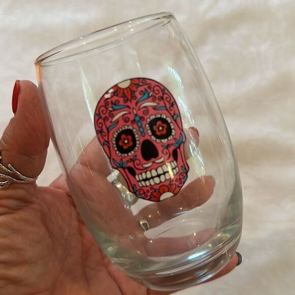 Sugar Skull Drinkware Bundle Shot Glasses Water Goblets Mason Jar Skull - Picture 9 of 11